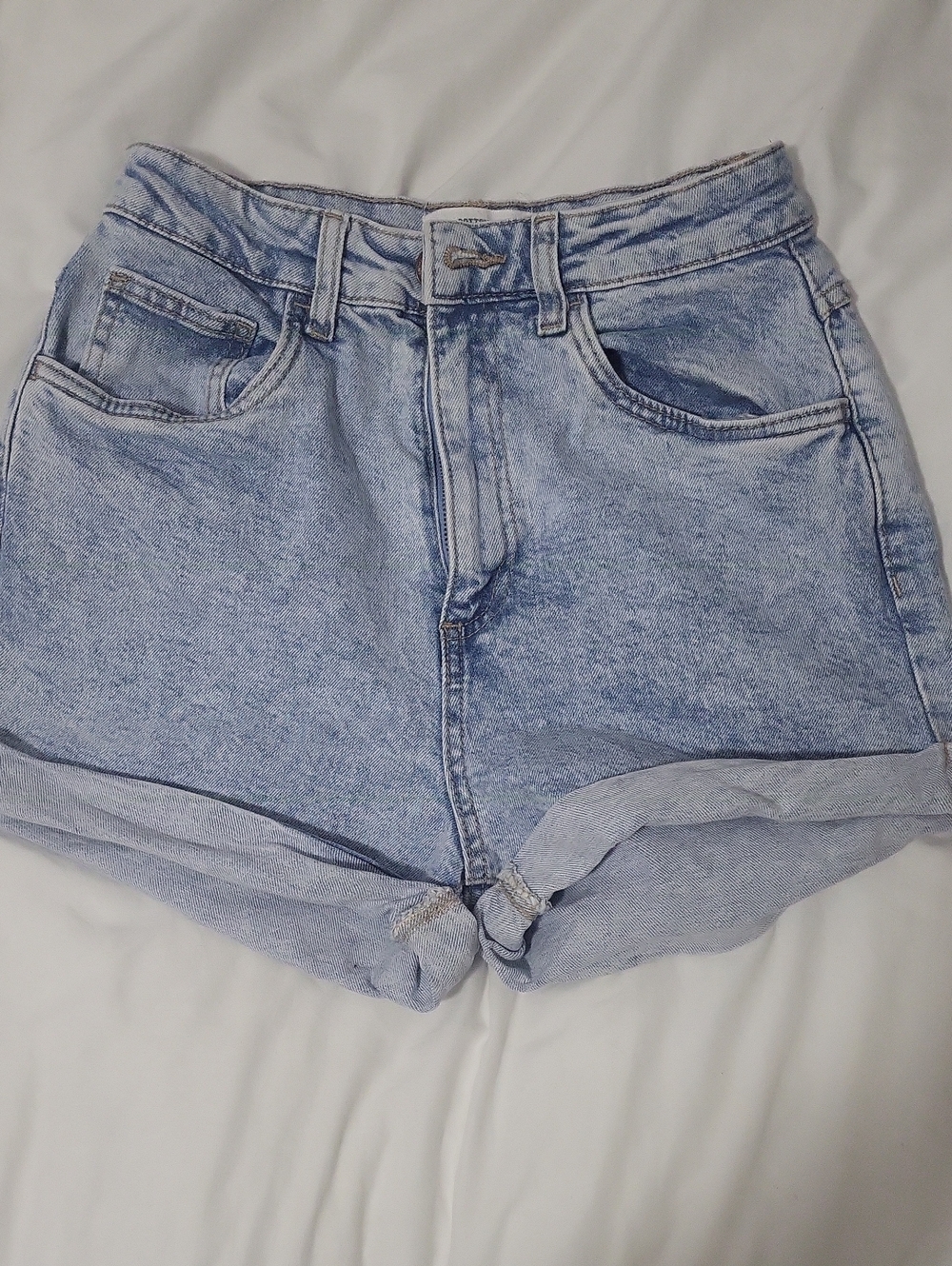 Cotton On Light Blue High-Rise Denim Shorts